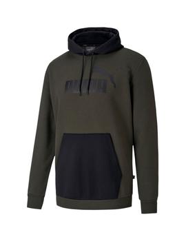 sudadera puma big logo verde negro de hombre.