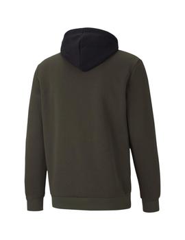 sudadera puma big logo verde negro de hombre.