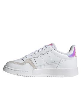 zapatillas adidas supercourt c blanco brillo de niña.