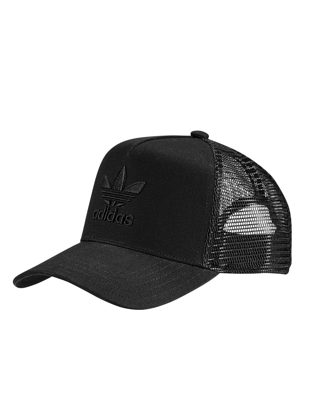 gorra trucker adidas trefoil negro unisex.