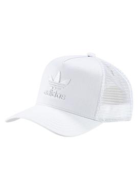 gorra trucker adidas trefoil blanco unisex.