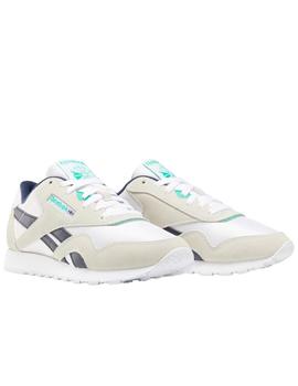 reebok cl nylon beige marino de mujer.