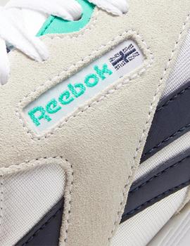 Zapatillas reebok cl nylon beige marino de mujer.