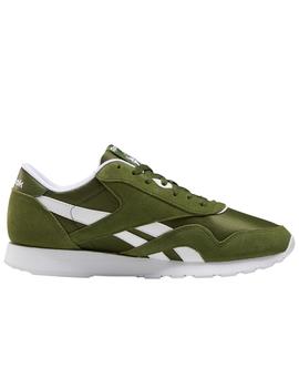 Zapatillas reebok cl nylon verde de hombre.