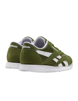 Zapatillas reebok cl nylon verde de hombre.