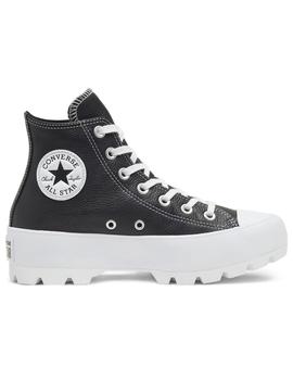 Zapatillas converse lugged hi negro piel de mujer.