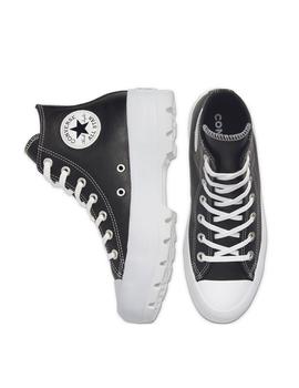 Zapatillas converse lugged hi negro piel de mujer.