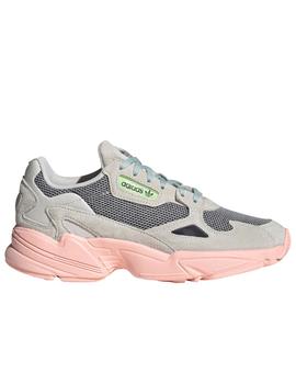 Zapatillas adidas falcon w gris rosa de mujer.