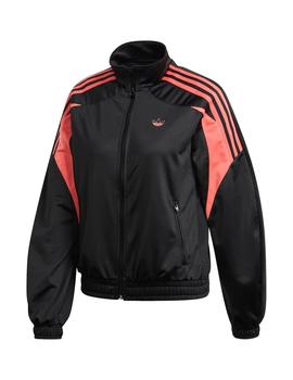 chaqueta adidas tracktop negro rosa de mujer.