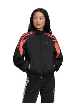 chaqueta adidas tracktop negro rosa de