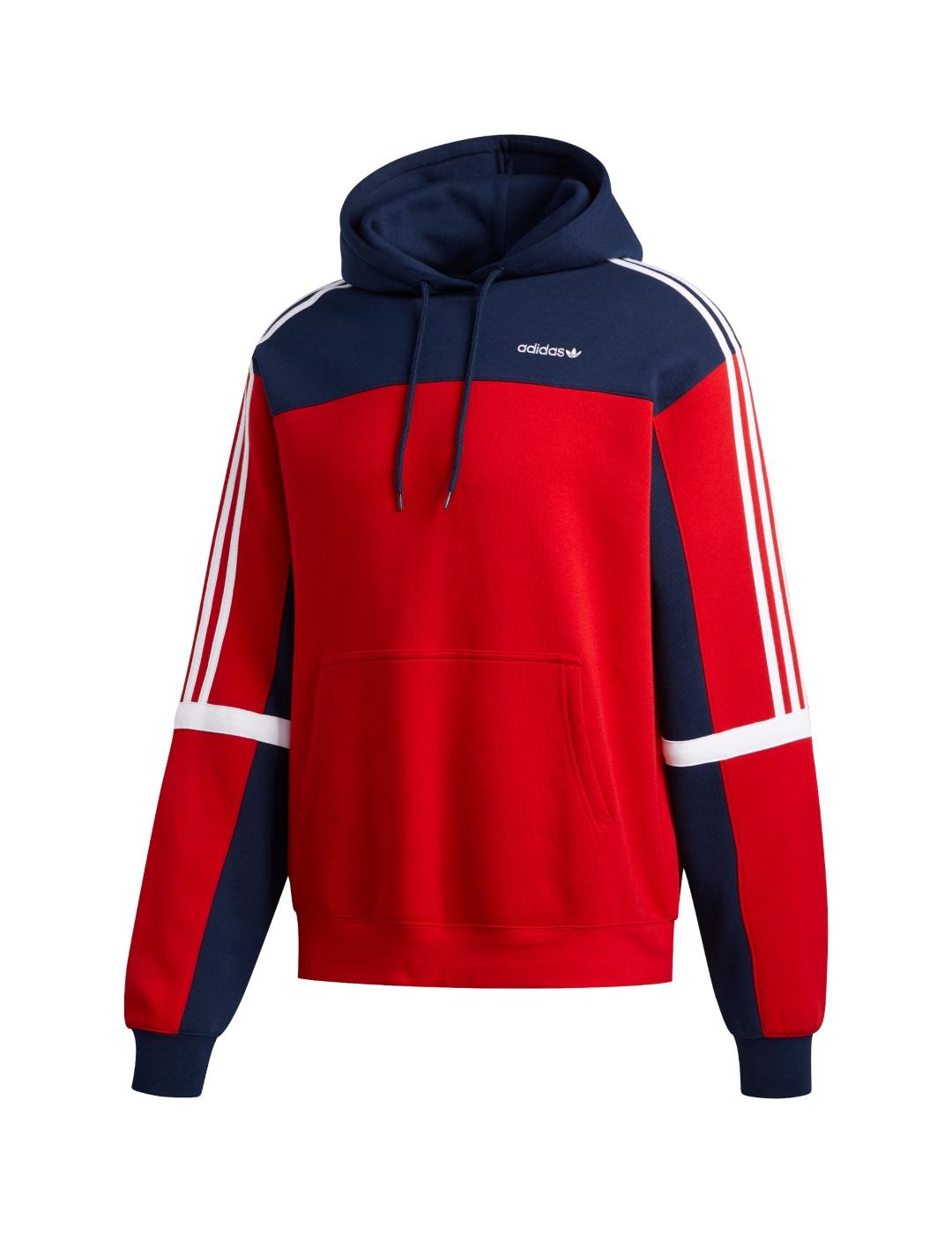 sudadera adidas classics hoody rojo marino de hombre.