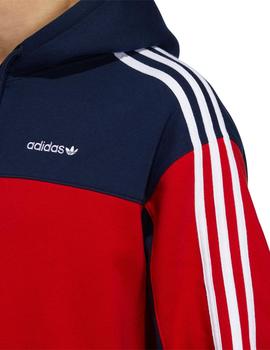 sudadera adidas classics hoody rojo marino hombre.