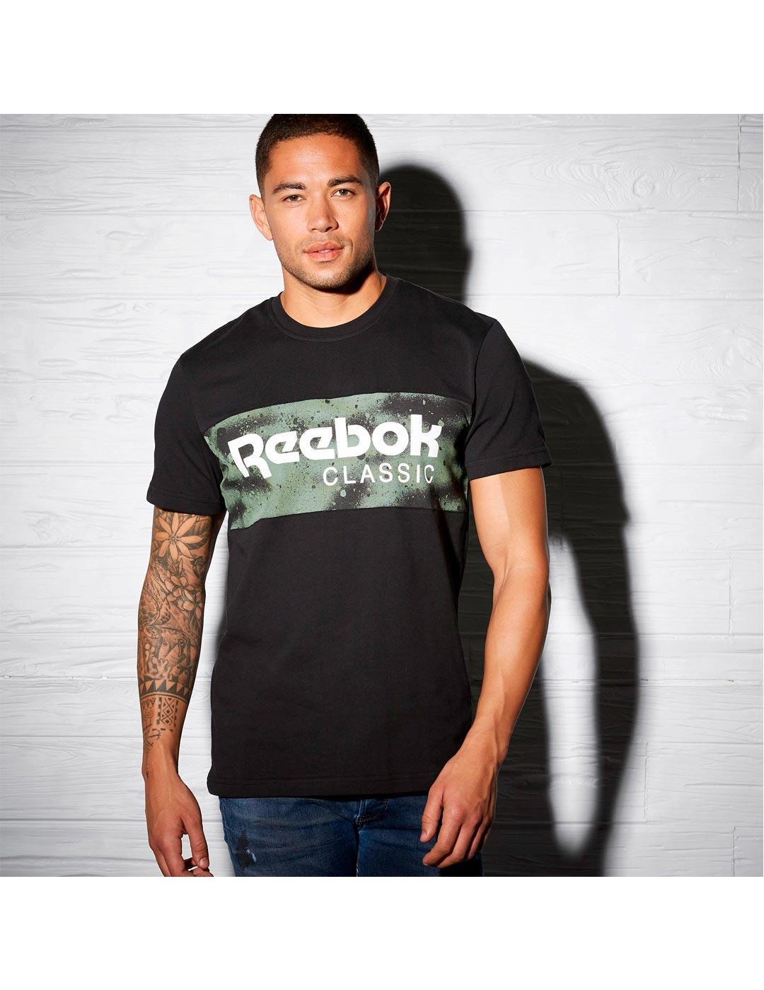 Camiseta de hombre Reebok F Spray Camo Negro