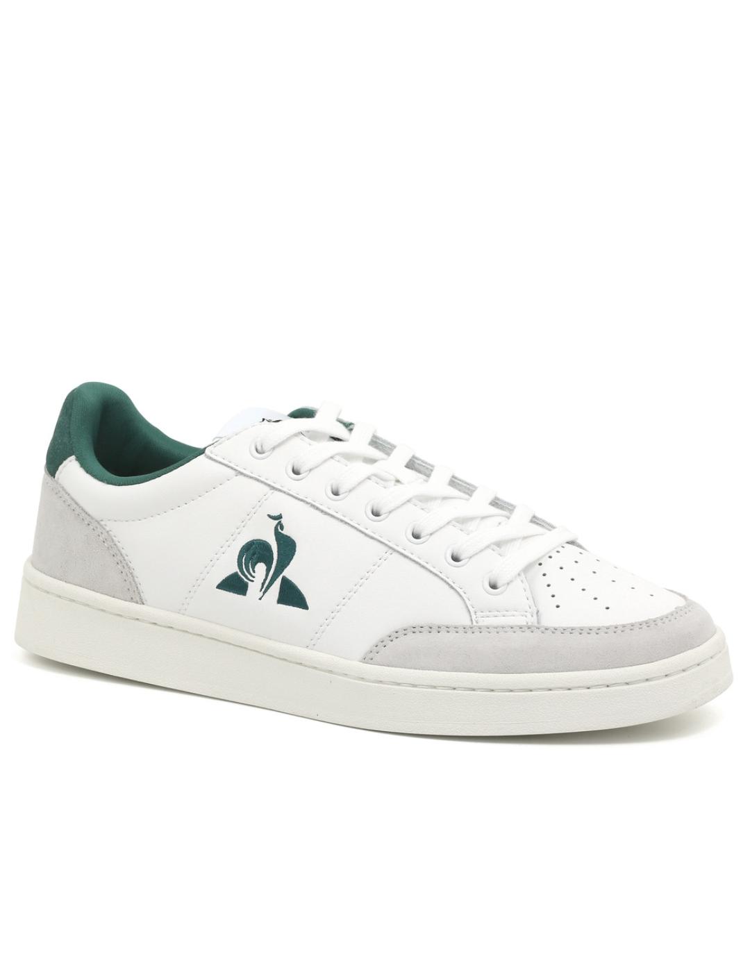 Zapatillas le coq sportif court net blanco verde de hombre.