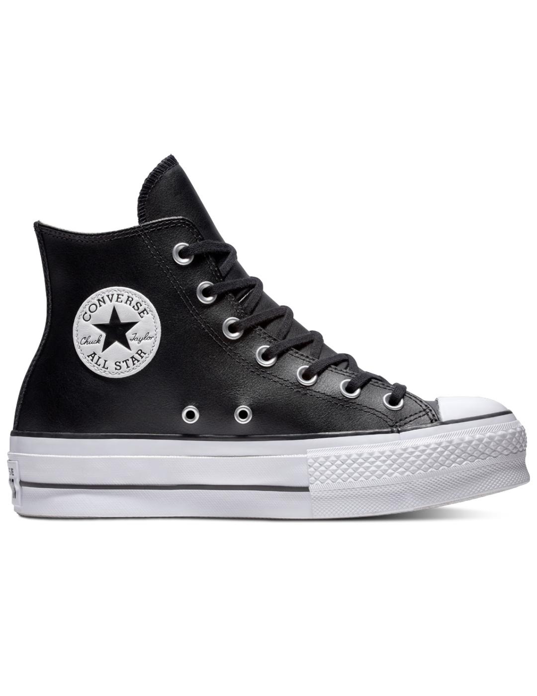 Zapatillas converse plataforma negro de mujer