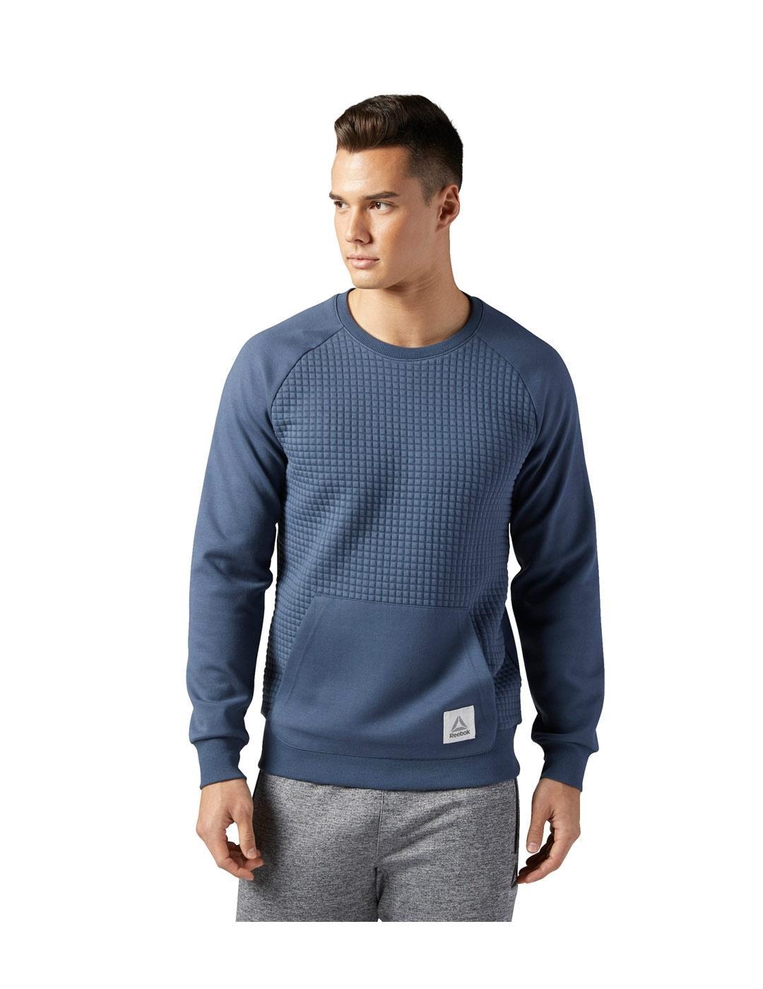 Sudadera de hombre Reebok EL QUILTED CREW NECK MAR