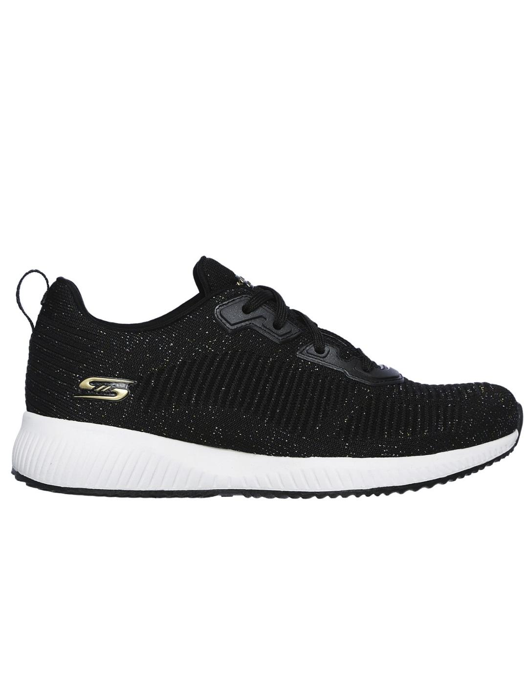 Zapatillas Skechers bobs squad  negro de mujer.