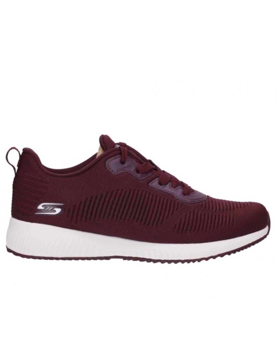 Zapatillas Skechers bobs squard granate de mujer.