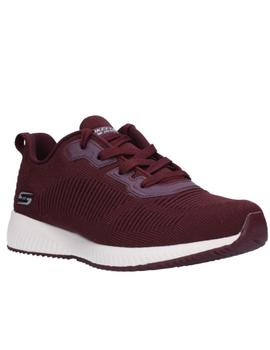 Zapatillas Skechers bobs squard granate de mujer.