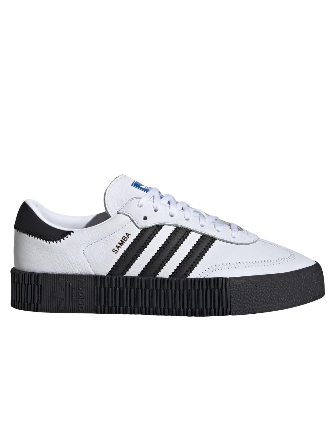 adidas sambarose blanco negro de mujer.