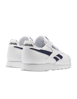 Zapatillas reebok cl lthr blanco marino de hombre.