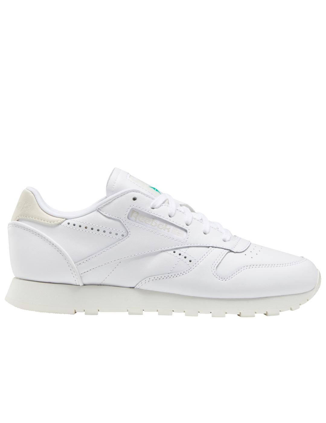 Zapatillas reebok cl lthr blanco de mujer.