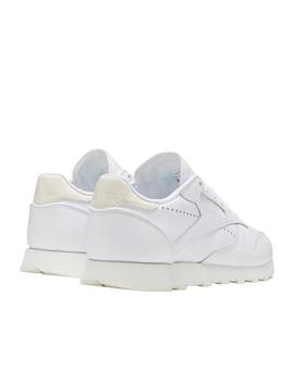 Zapatillas reebok cl lthr blanco de mujer.