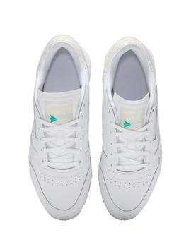 Zapatillas reebok cl lthr blanco de mujer.