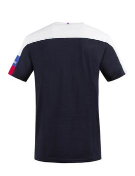 camiseta le coq sportif  tri ss nº1 marino blanco de hombre.