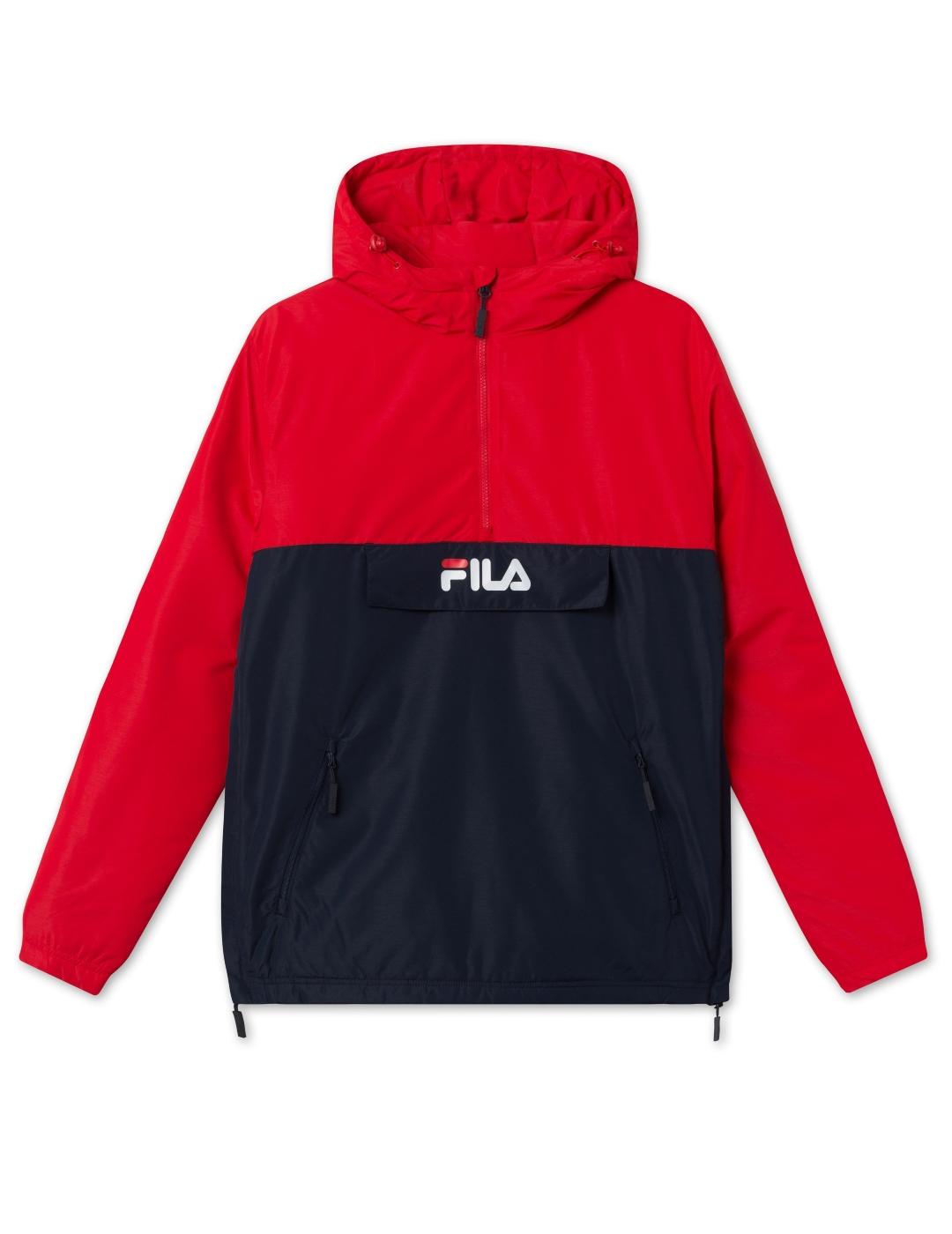 Anorak fila michirou azul rojo de hombre.