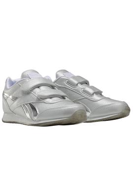 Zapatillas reebok royal cljog 2.0 2v gris brillo de niña.