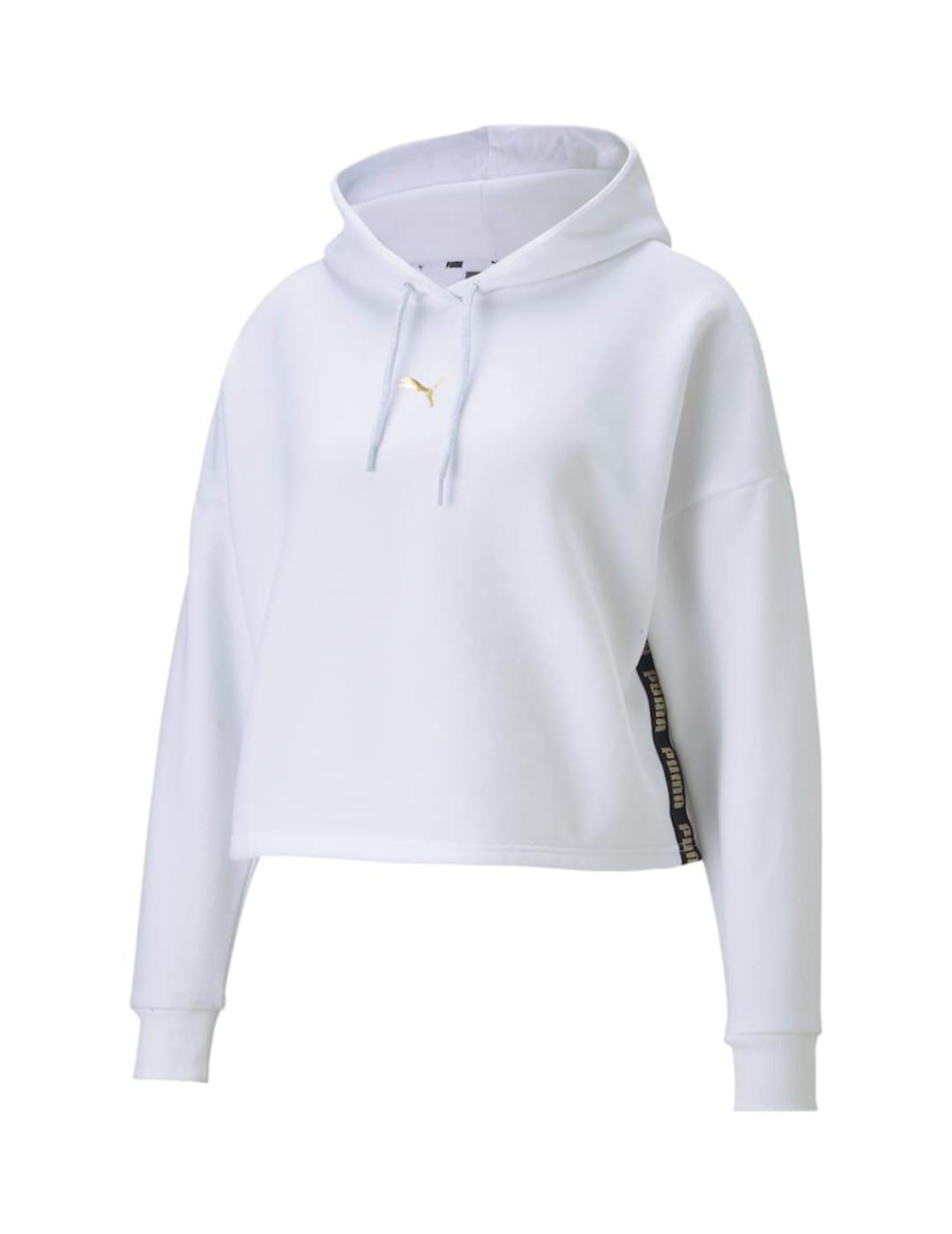 sudadera puma metallic nights blanco de mujer.