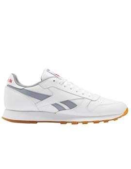 Zapatillas reebok cl lthr blanco gris de hombre.