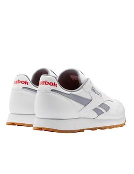 Zapatillas reebok cl lthr blanco gris de hombre.