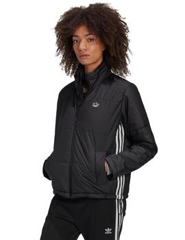 chaqueta corta adidas short puffer negro de mujer.