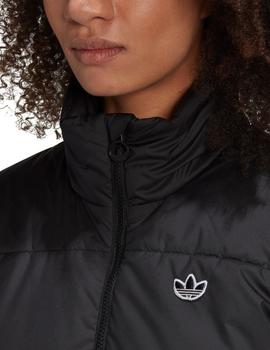 chaqueta corta adidas short puffer negro de mujer.