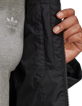 chaqueta corta adidas short puffer negro de mujer.