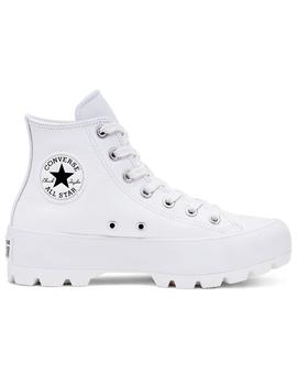 Zapatillas converse ctas lugged hi piel blanco de mujer.