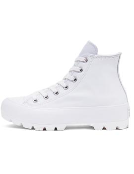 Zapatillas converse ctas lugged hi piel blanco de mujer.