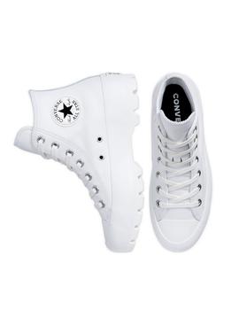 Zapatillas converse ctas lugged hi piel blanco de mujer.