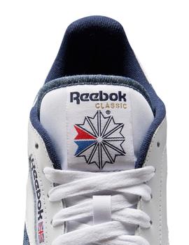 Zapatillas reebok cl lthr blanco azul de hombre.