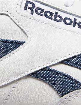 Zapatillas reebok cl lthr blanco azul de hombre.