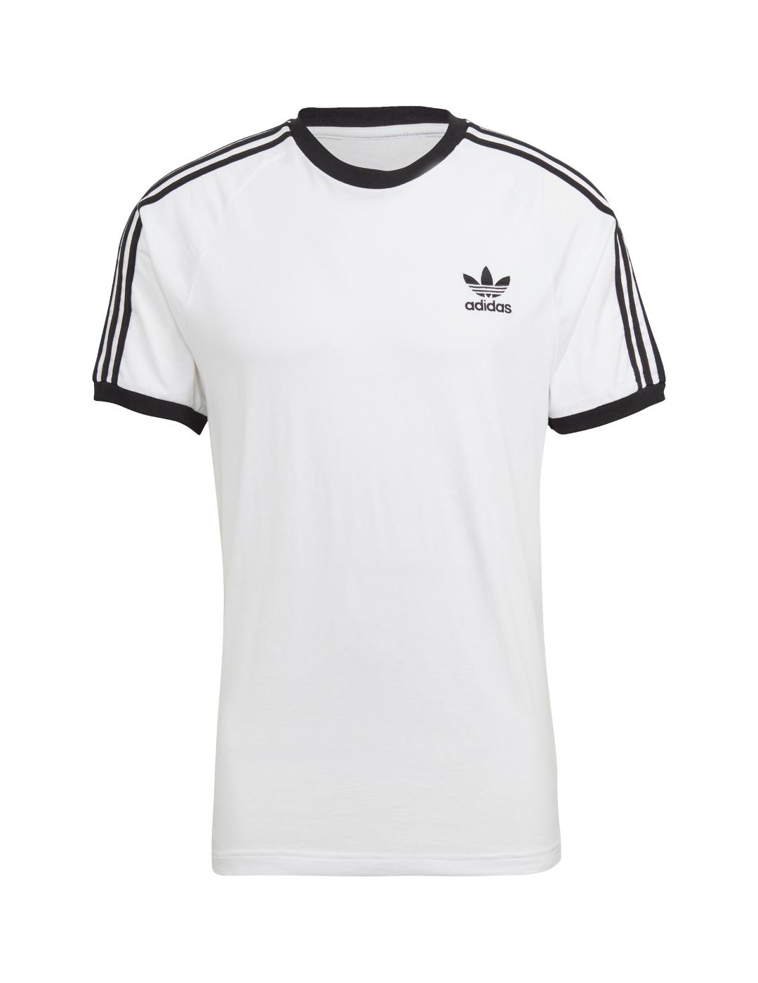 camiseta adidas 3-stripes blanco negro de hombre.