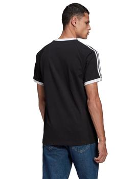 camiseta adidas  3-stripes tee negro blanco de hombre.