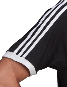 camiseta adidas  3-stripes tee negro blanco de hombre.