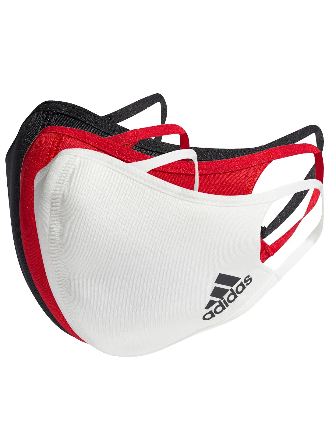 mascarilla adidas tres colores M/L (pack de 3)