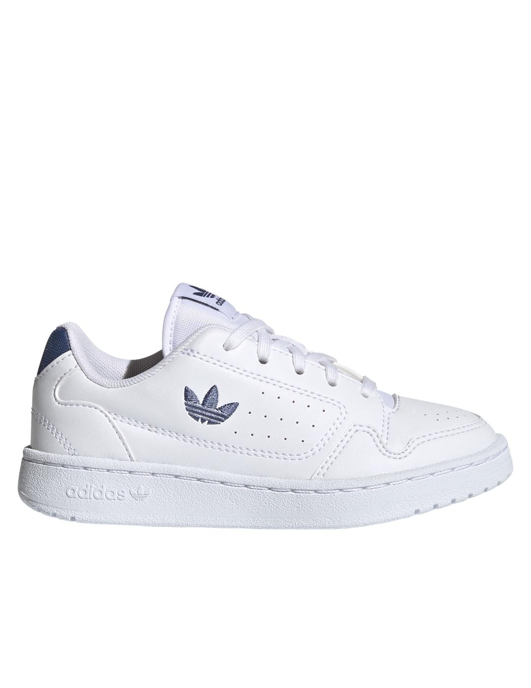 Zapatillas adidas ny 90 c blanco azul de niño.