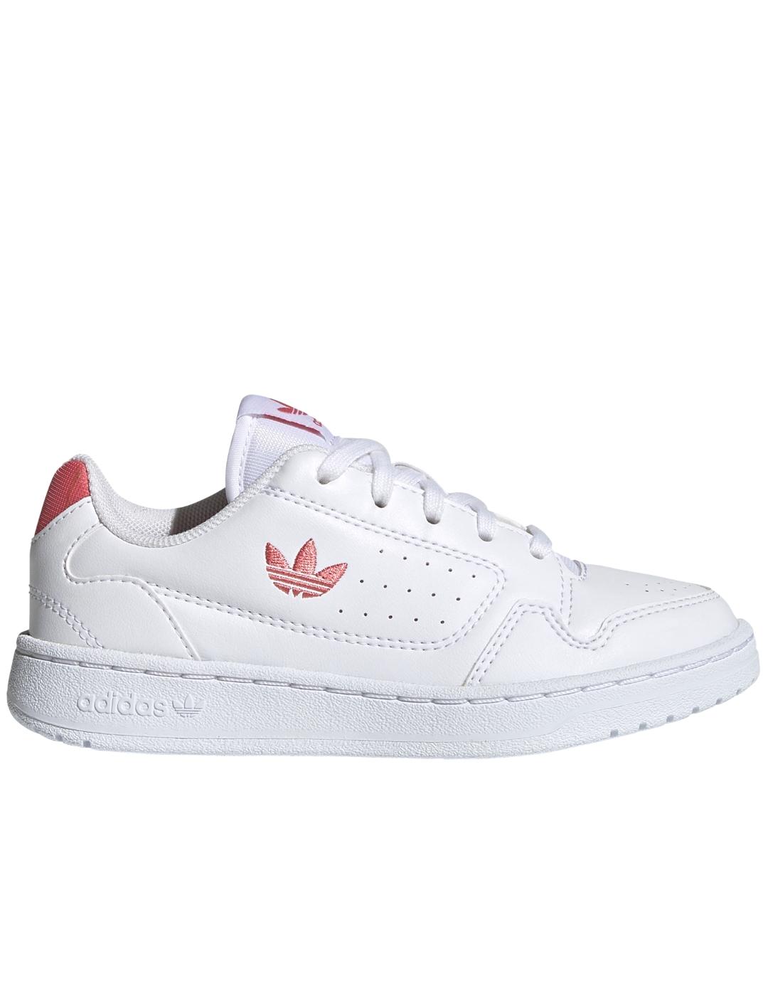 Zapatillas adidas ny 90 c blanco rosa de niña.