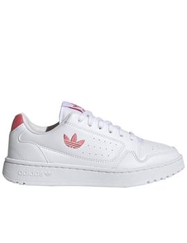 Zapatillas adidas ny 90 j blanco rosa de niña.