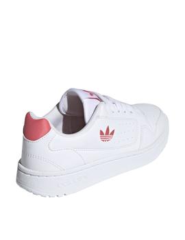 Zapatillas adidas ny 90 j blanco rosa de niña.